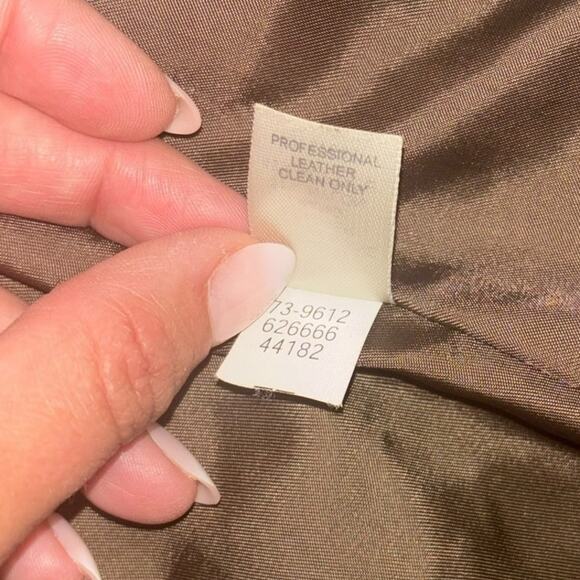 J. Jill Chocolate Brown 100% Leather Blazer Jacket Women’s XS Western Preppy - Picture 12 of 13